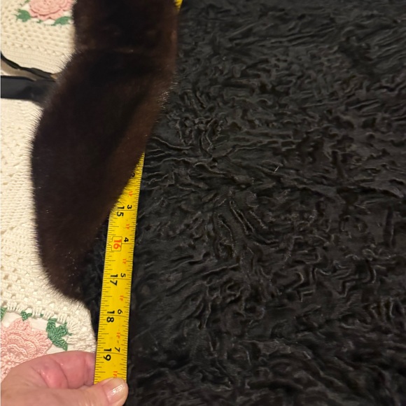 Genuine Swakara South-West African Fur Lamb's Coat with mink Collar - Picture 15 of 16